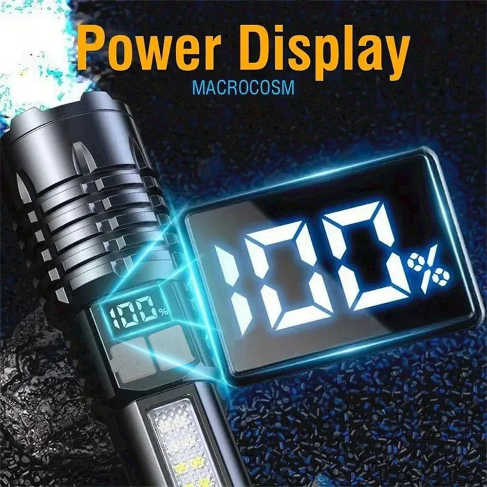 High Power Rechargeable LED Flashlight with COB Side Light