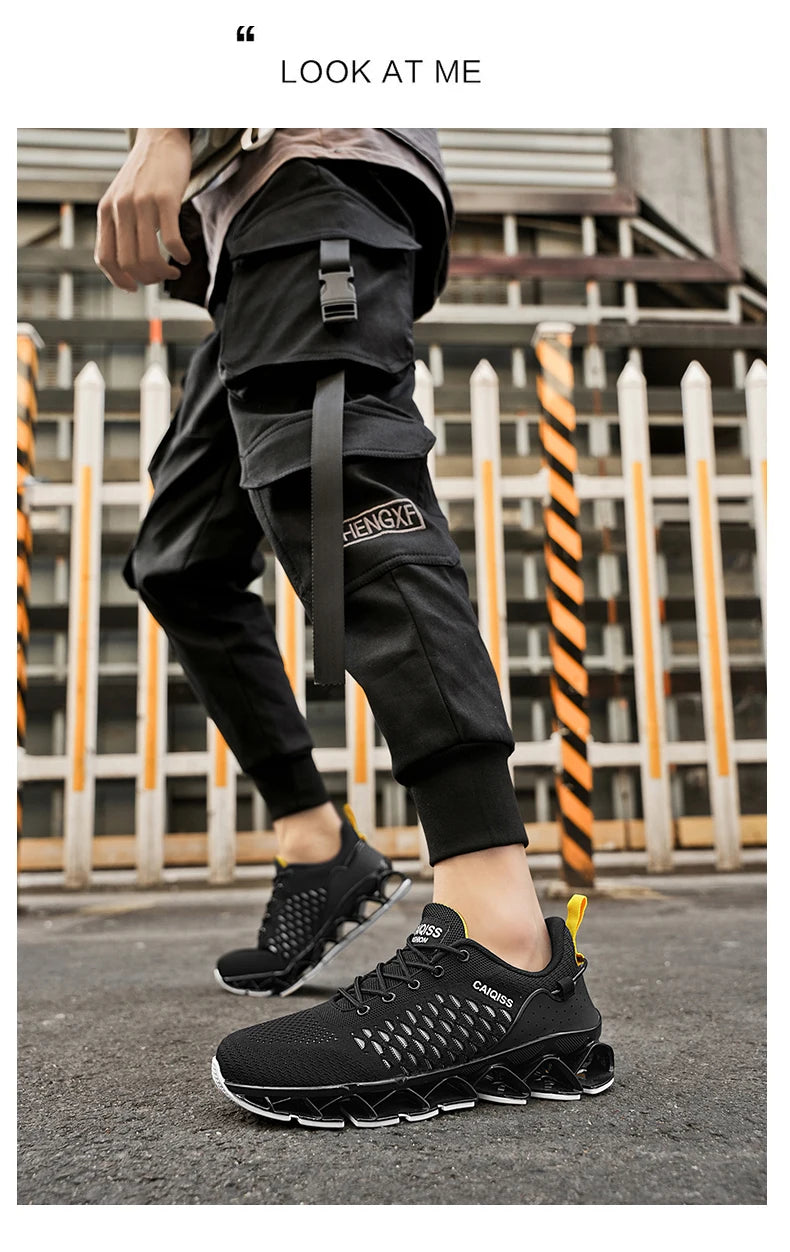 Men’s Lightweight Breathable Running Sneakers – Shock-Absorb Gym & Casual Shoes