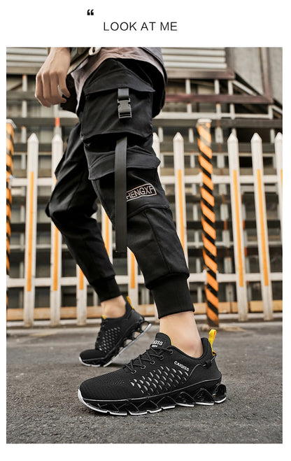 Men’s Lightweight Breathable Running Sneakers – Shock-Absorb Gym & Casual Shoes