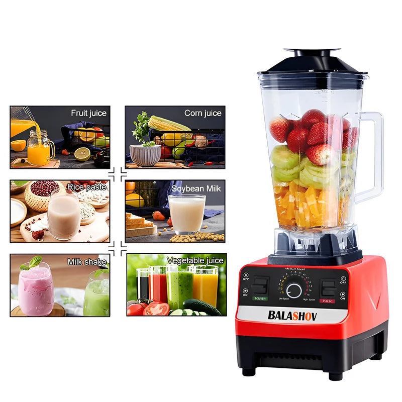 2000W High Power Commercial Blender Heavy Duty Smoothie Ice Crusher Food Processor BPA Free Kitchen Blender