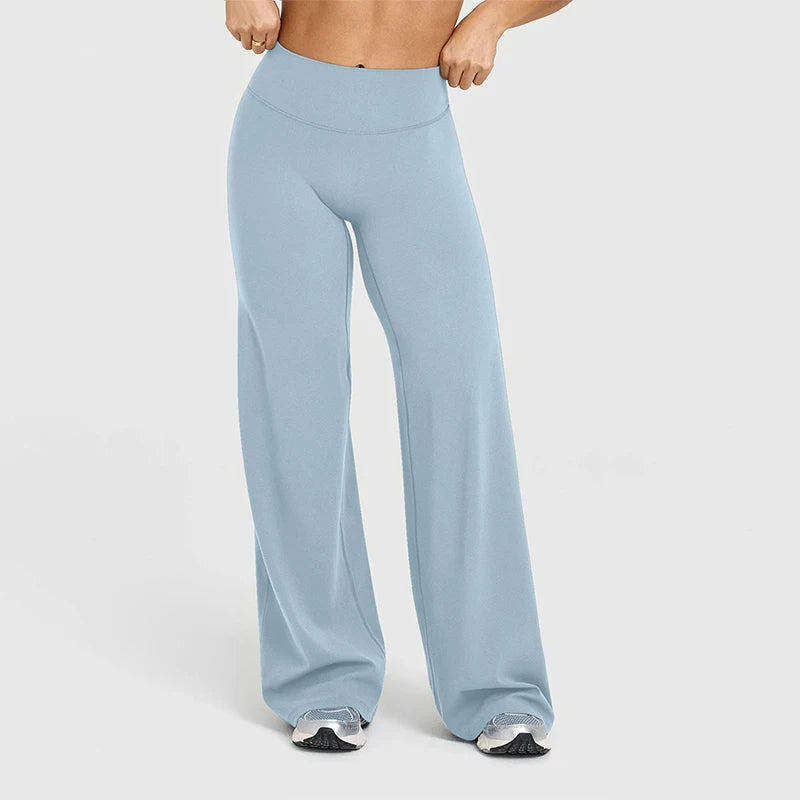 High-Waisted Wide-Leg Yoga Leggings for Women – Stretch Gym & Workout Pants