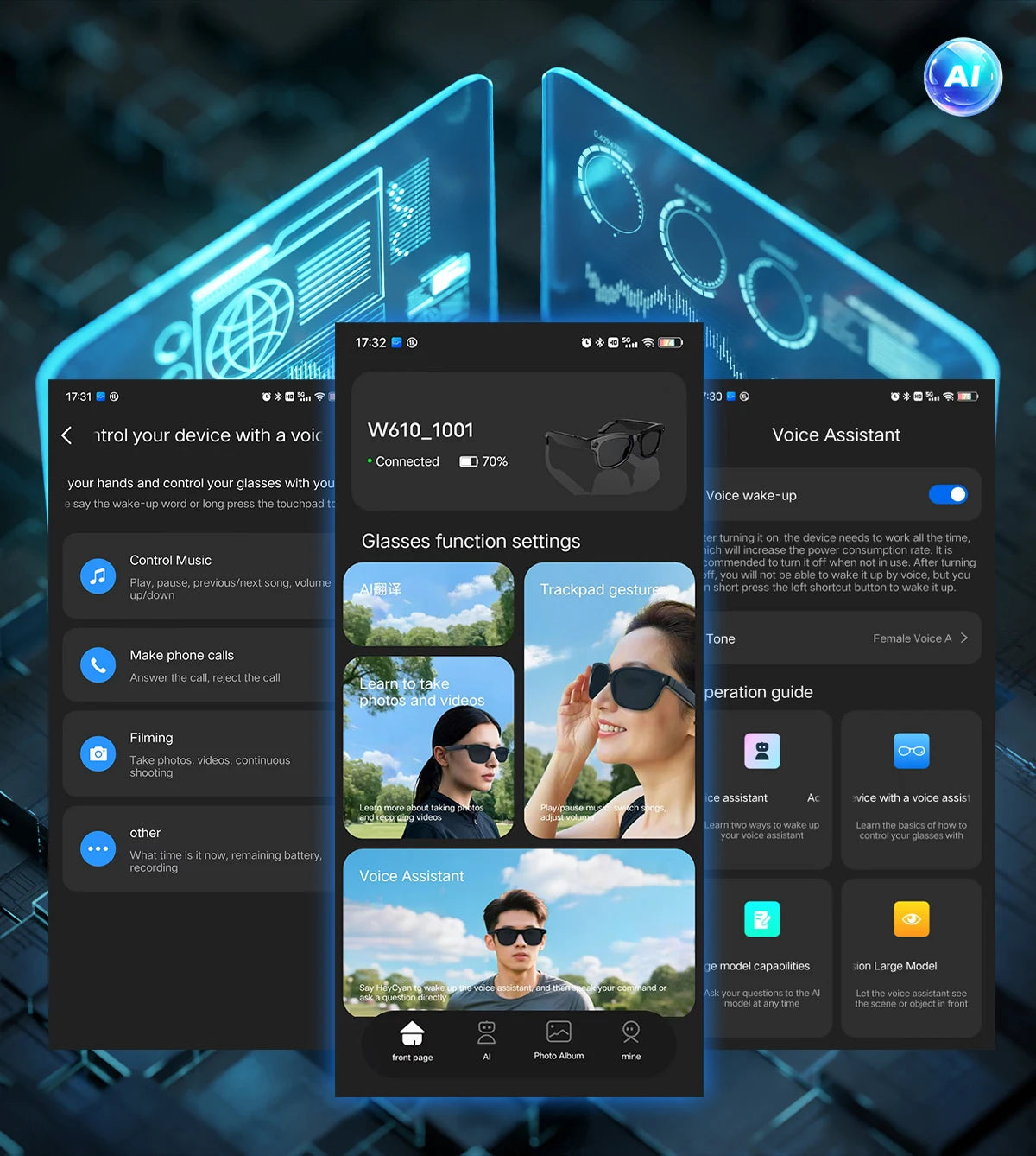2026 AI Smart Glasses with 8MP Camera Video Recording 100+ Languages Translation Sunglasses Bluetooth Call Music Play Men Women