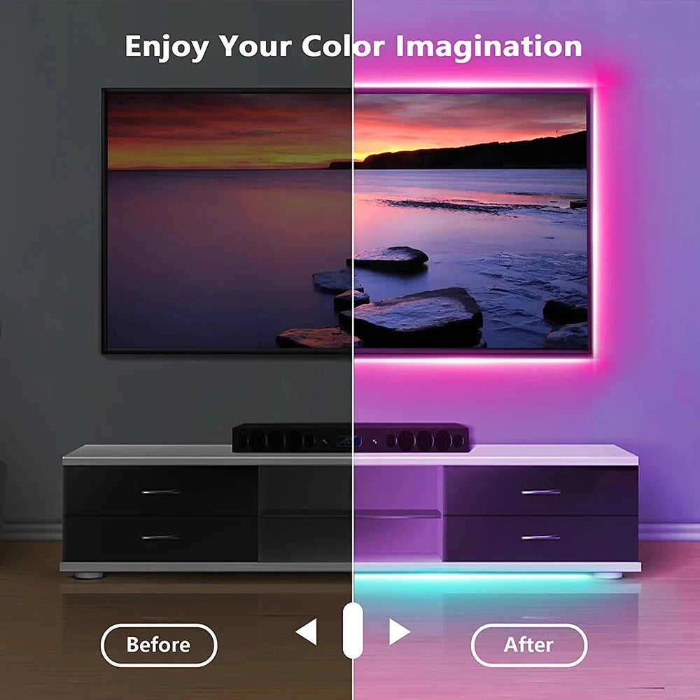 Smart Bluetooth RGB LED Strip Lights with App & Remote