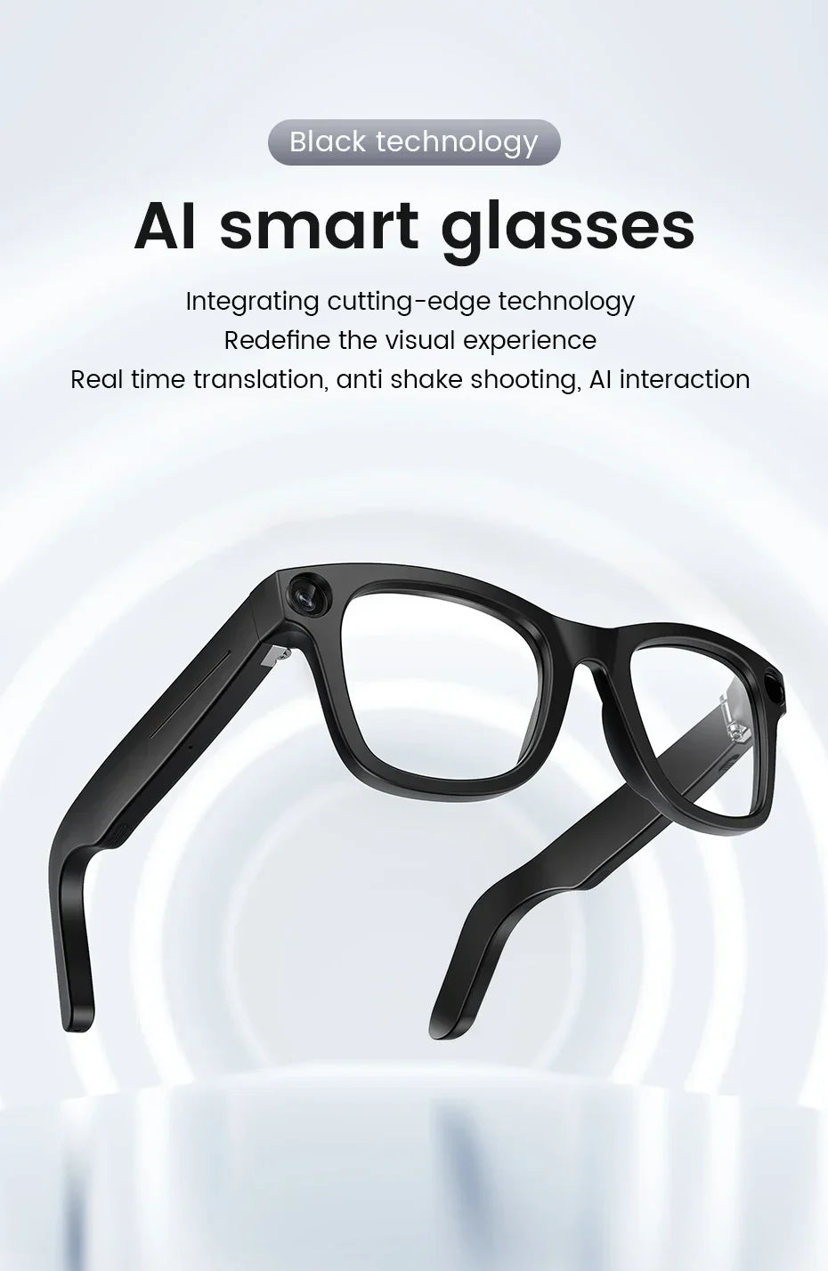 2026 Al Smart Glasses 4K HD Video 800MP Camera WiFi Transfer  Chat GPT VoiceAssistant BT Call with  Charging Case