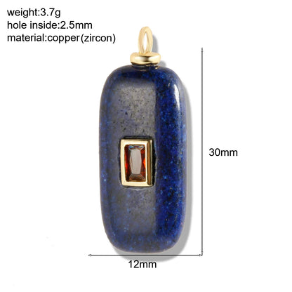 Bohemian Natural Stone Bead Charms for DIY Jewellery Making – Blue & Green Zircon Pendants