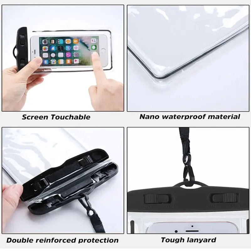 Waterproof Phone Pouch with Touchscreen – Clear Protective Bag for Swimming & Outdoors