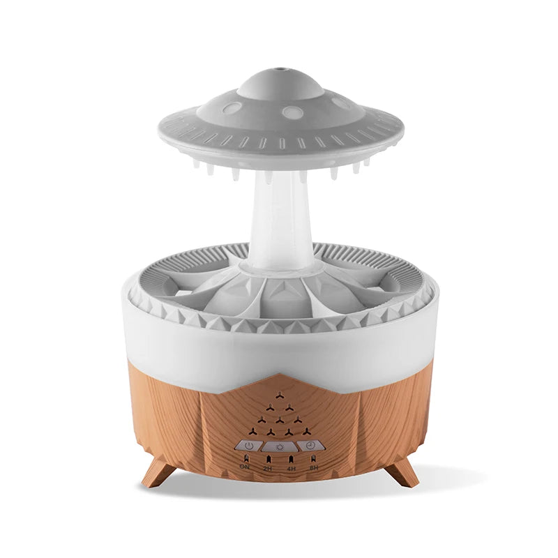 350ml Rain Cloud Aroma Diffuser – USB Humidifier with Remote & LED Light