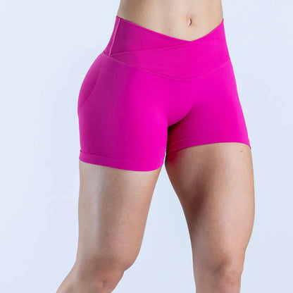 Seamless V-Shape Waist Yoga Shorts 4.5" – Sculpting Low-Rise Workout & Gym Leggings