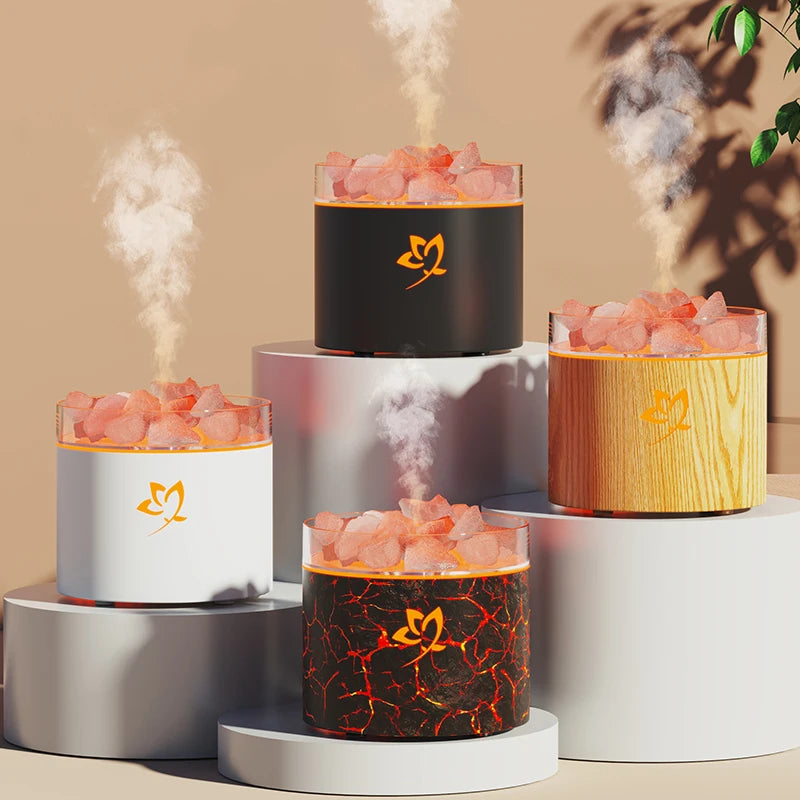 Crystal Salt Stone Aromatherapy Machine Colorful Atmosphere Lamp Atomization Humidification Suitable for Office and Bedroom