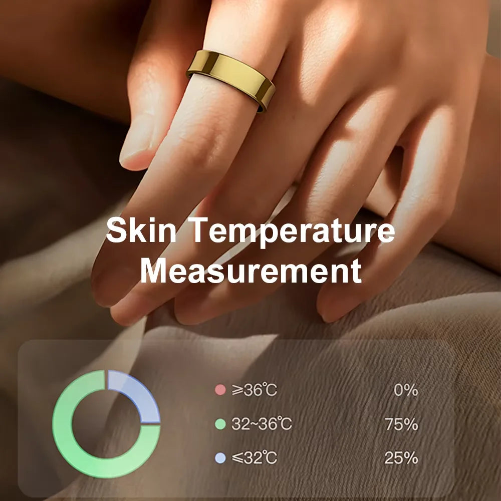 Smart Health Tracking Ring with Charging Case