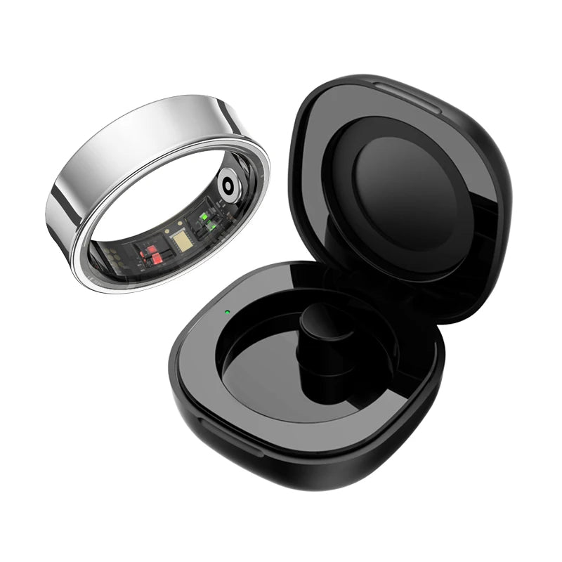 Smart Health Tracking Ring with Charging Case