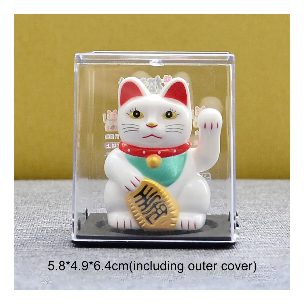 Solar Powered Maneki Neko Lucky Cat – Waving Fortune Cat Decor