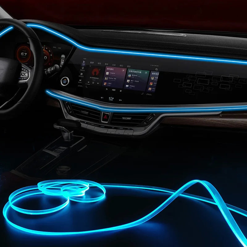 Car RGB Ambient LED Light Strip – APP Control Fiber Optic Lamp