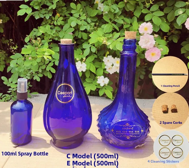 Blue Sun Water Bottle Large Capacity Cleaning Tool Zero Limit Energy Bottle Crystal Glass round Shape Insulated Beverage Cup
