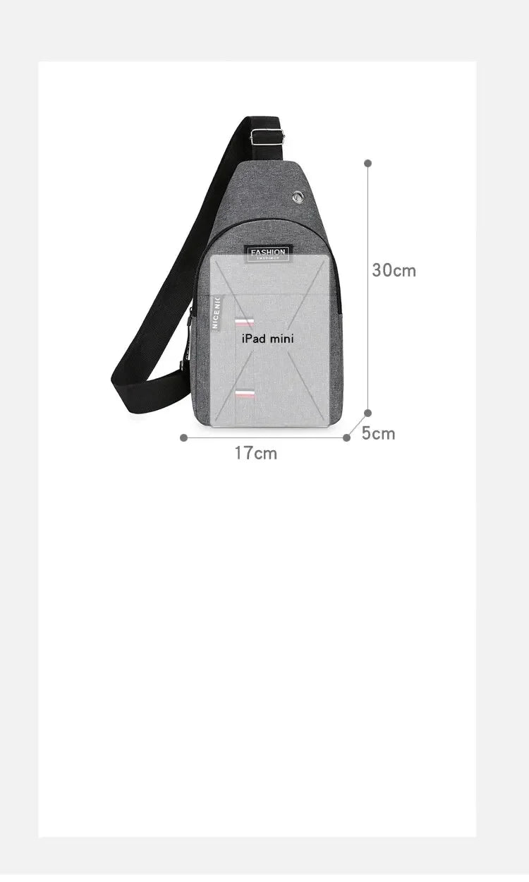 Fashionable and Trendy Lightweight Single Minimalist Shoulder Crossbody Bag for Men with Large Capacity for Leisure and Sports