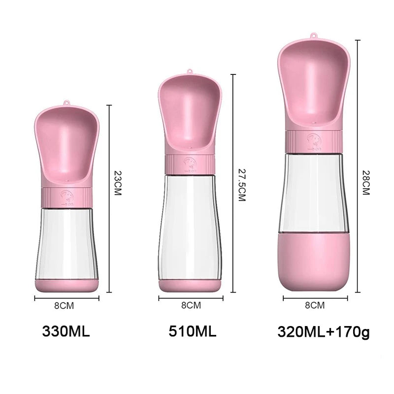 Portable 2-in-1 Dog Water Bottle with Food Container – Travel Pet Water Dispenser for Dogs & Cats