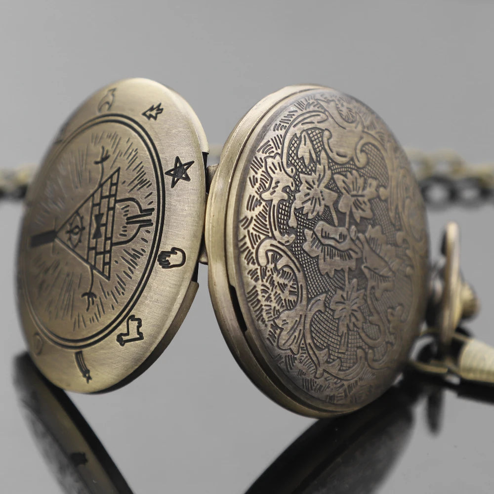 Vintage Brass Pocket Compass – Pyramid Eye Navigation Compass