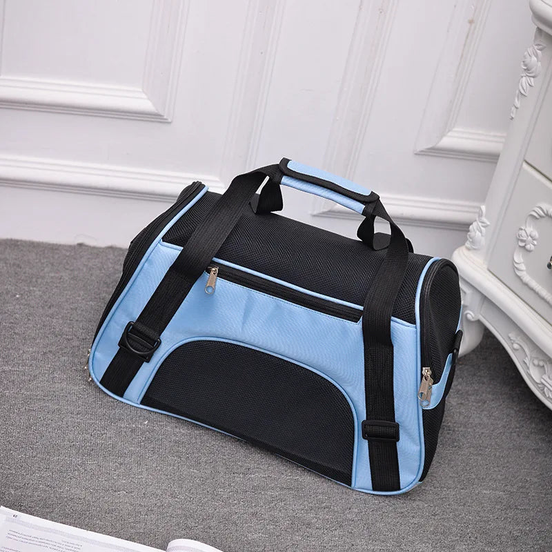 Foldable Breathable Mesh Pet Carrier Bag 4-Sided Ventilation Cat & Dog Travel Shoulder Crossbody Backpack