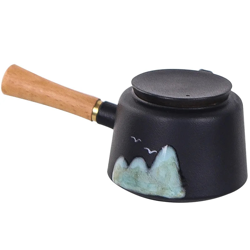 11PCS Japanese Travel Tea Set – Ceramic Teapot Cups with Bamboo Tray