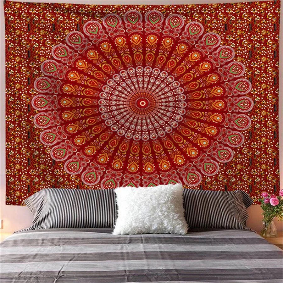 Indian Mandala Wall Tapestry – Boho Psychedelic Wall Hanging Decor