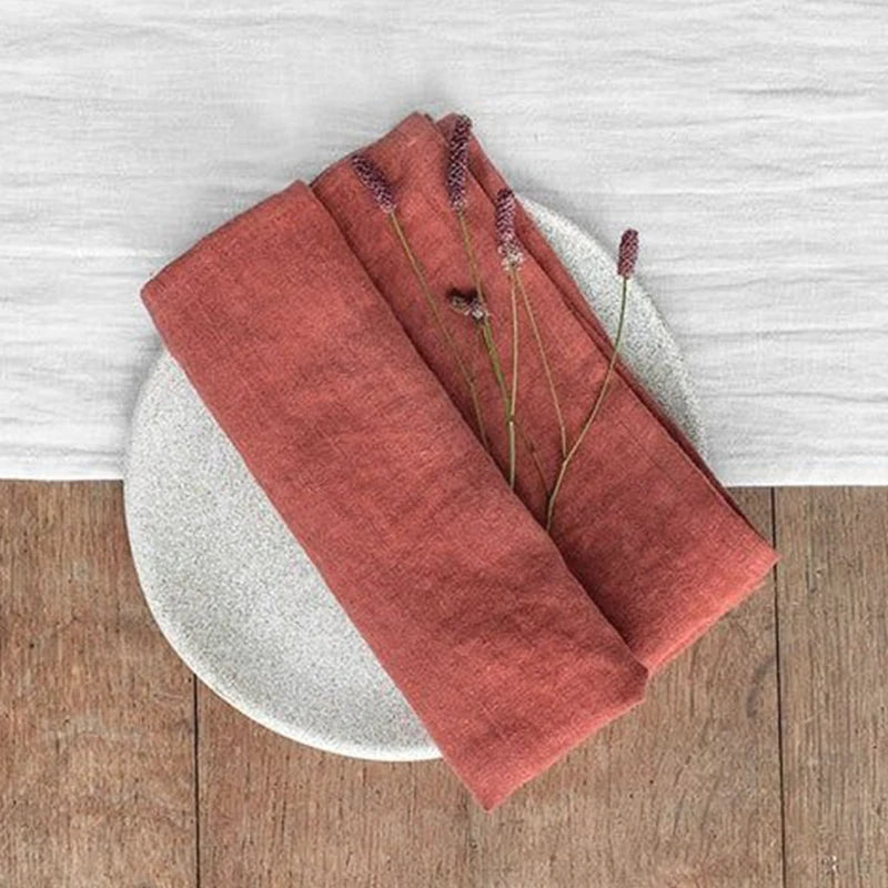 4PCS Linen Napkins – Reusable Soft Fabric Table Cloth Set