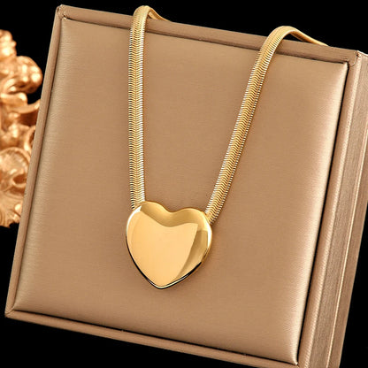 Gold-Plated Heart Pendant Necklace
