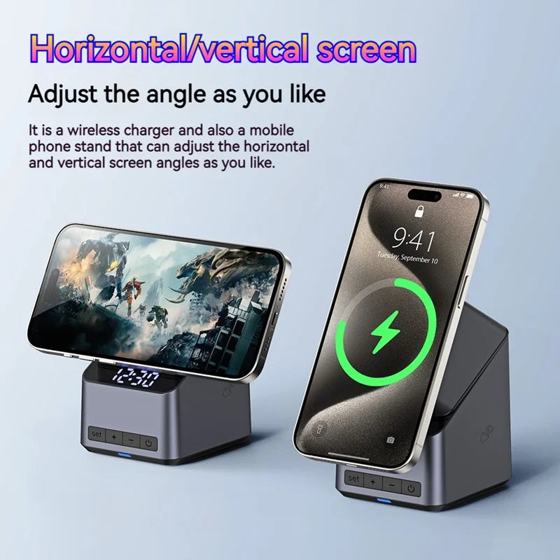 4 in 1 Magnetic Wireless Charger – 15W Rotating Charging Stand