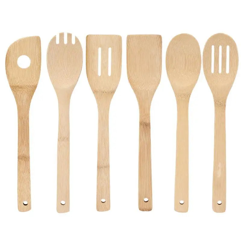 Bamboo Kitchen Utensil Set – Wooden Spoons & Spatula Tools