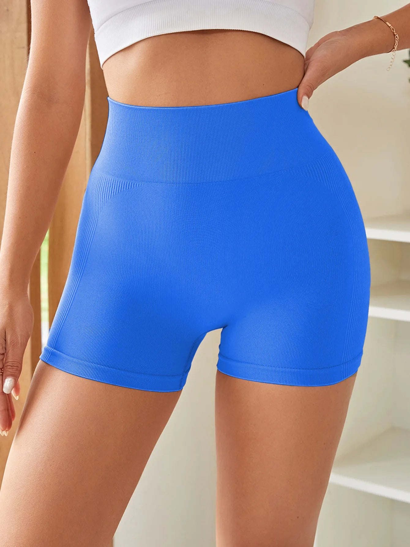 High Waist Women’s Seamless Yoga & Gym Shorts – Push Up Fitness Cycling & Jogging