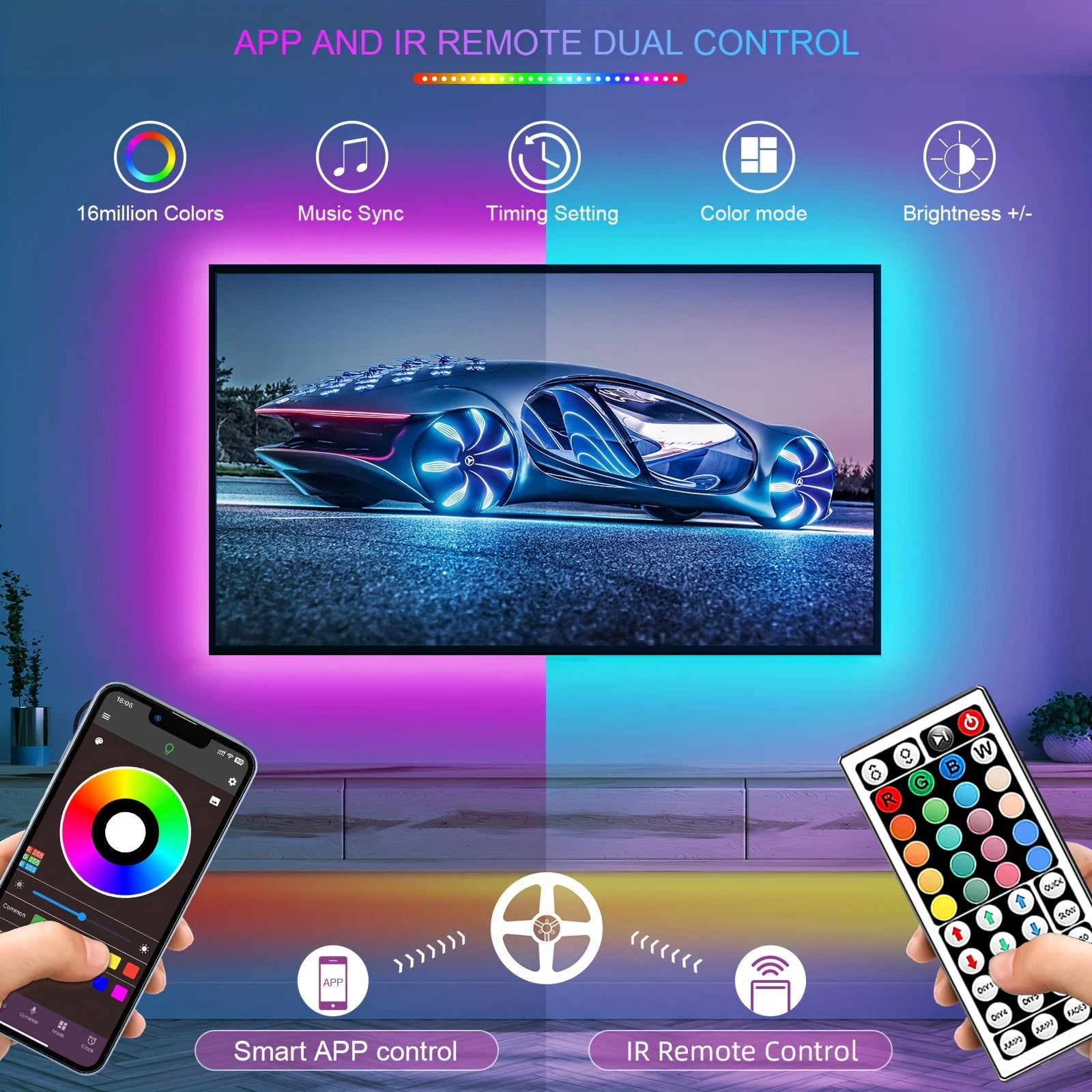 RGB LED Strip Lights – APP Control Room Decoration Light