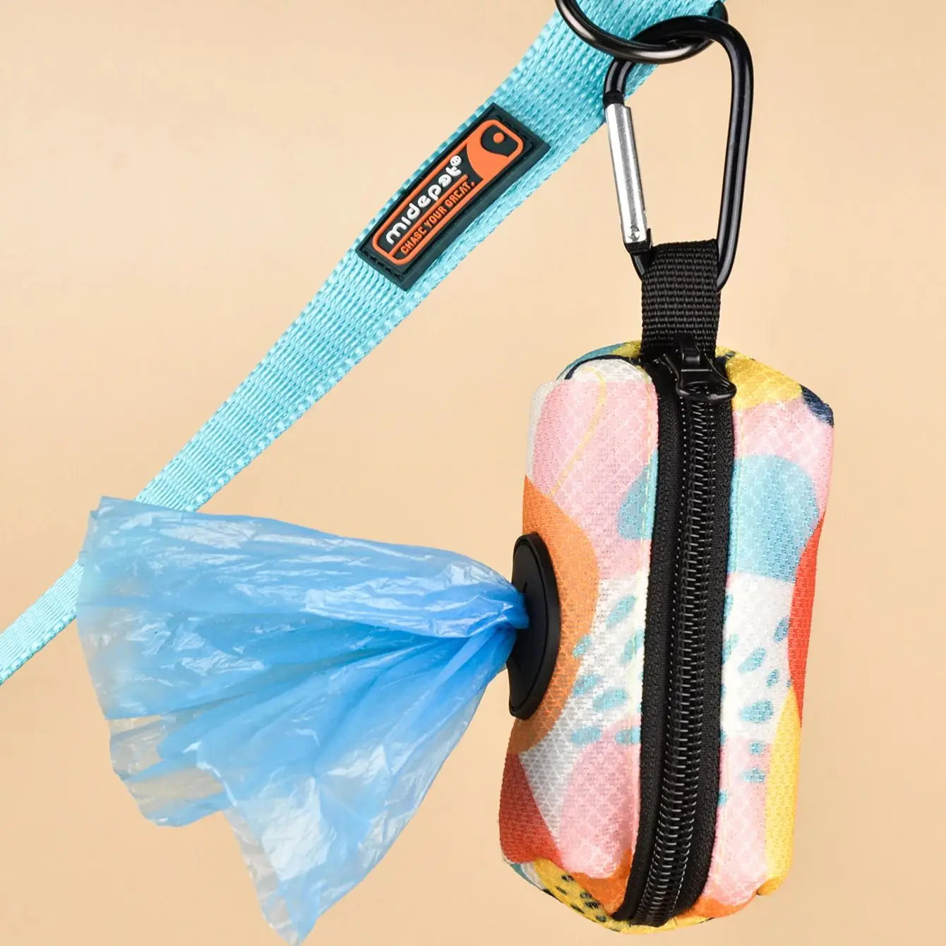 Cute Designer Dog Poop Bag Holder Dispenser Clip-On Waste Bag Holder for Any Dog Leash