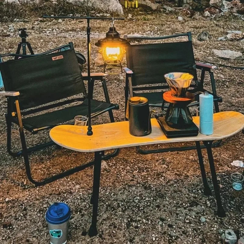 Iron Outdoor Portable Table Legs Adjustable 28/26cm Camping Picnic Table Legs No Punching Required Natural Hike Accessories