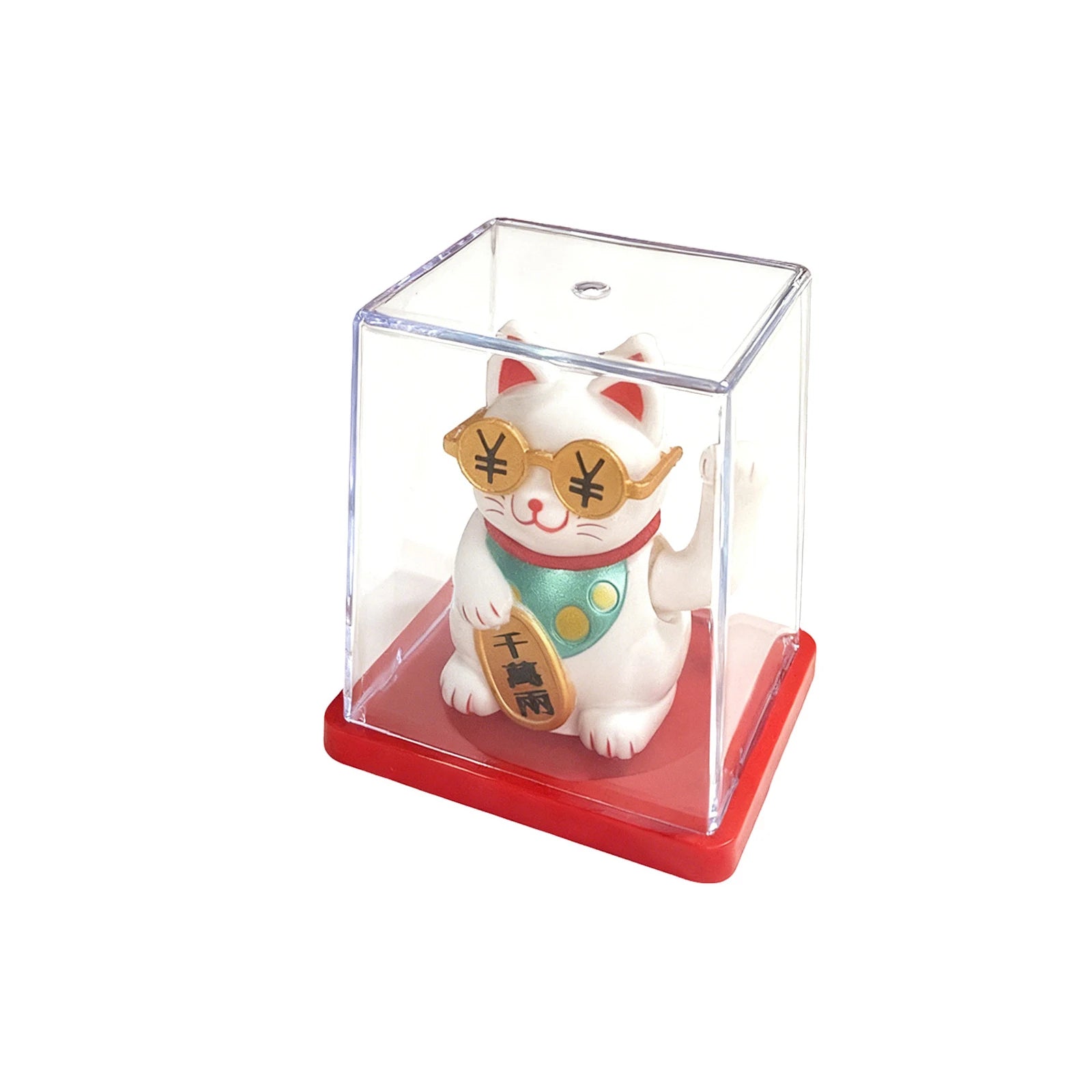Solar Powered Maneki Neko Lucky Cat – Waving Fortune Cat Decor
