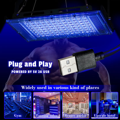 LED UV Tanning Lamp for Face & Body – Full Blue Light Home Sunbathing Device