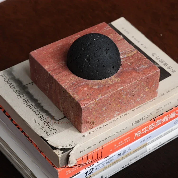 Black Lava Rock Stone Diffuser with Marble Base, Luxury Essential Oil Diffusers for Home Offices Yoga Sauna SPA