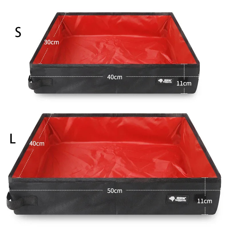 Portable Foldable Pet Litter Box – Waterproof Travel Cat Toilet