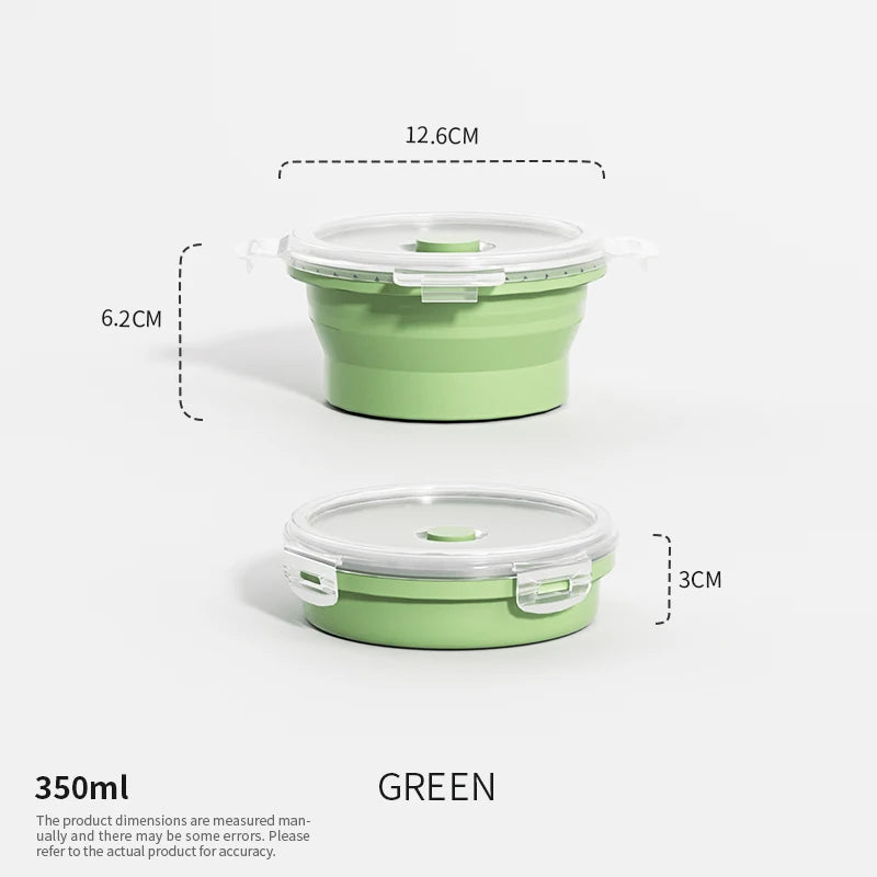 Collapsible Silicone Food Storage Containers – Stackable Lunch Box with Lid