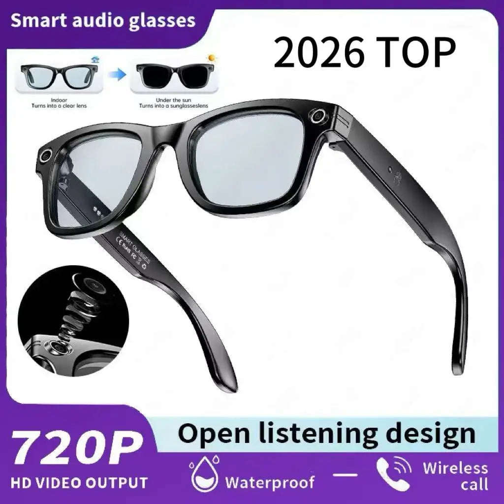 2026 AI Smart Glasses with 8MP Camera Video Recording 100+ Languages Translation Sunglasses Bluetooth Call Music Play Men Women