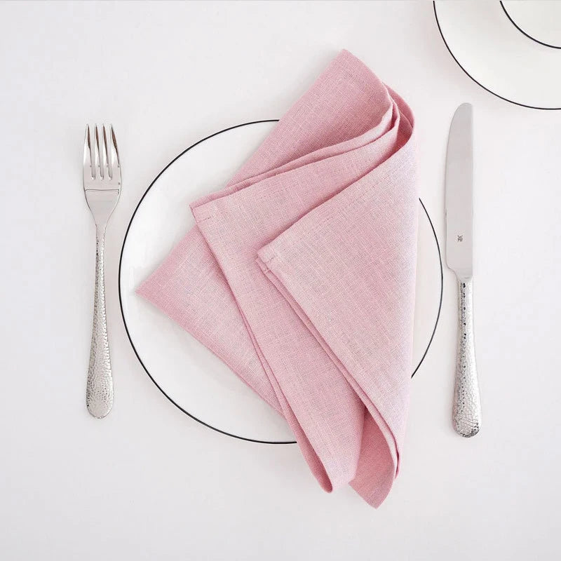 4PCS Linen Napkins – Reusable Soft Fabric Table Cloth Set