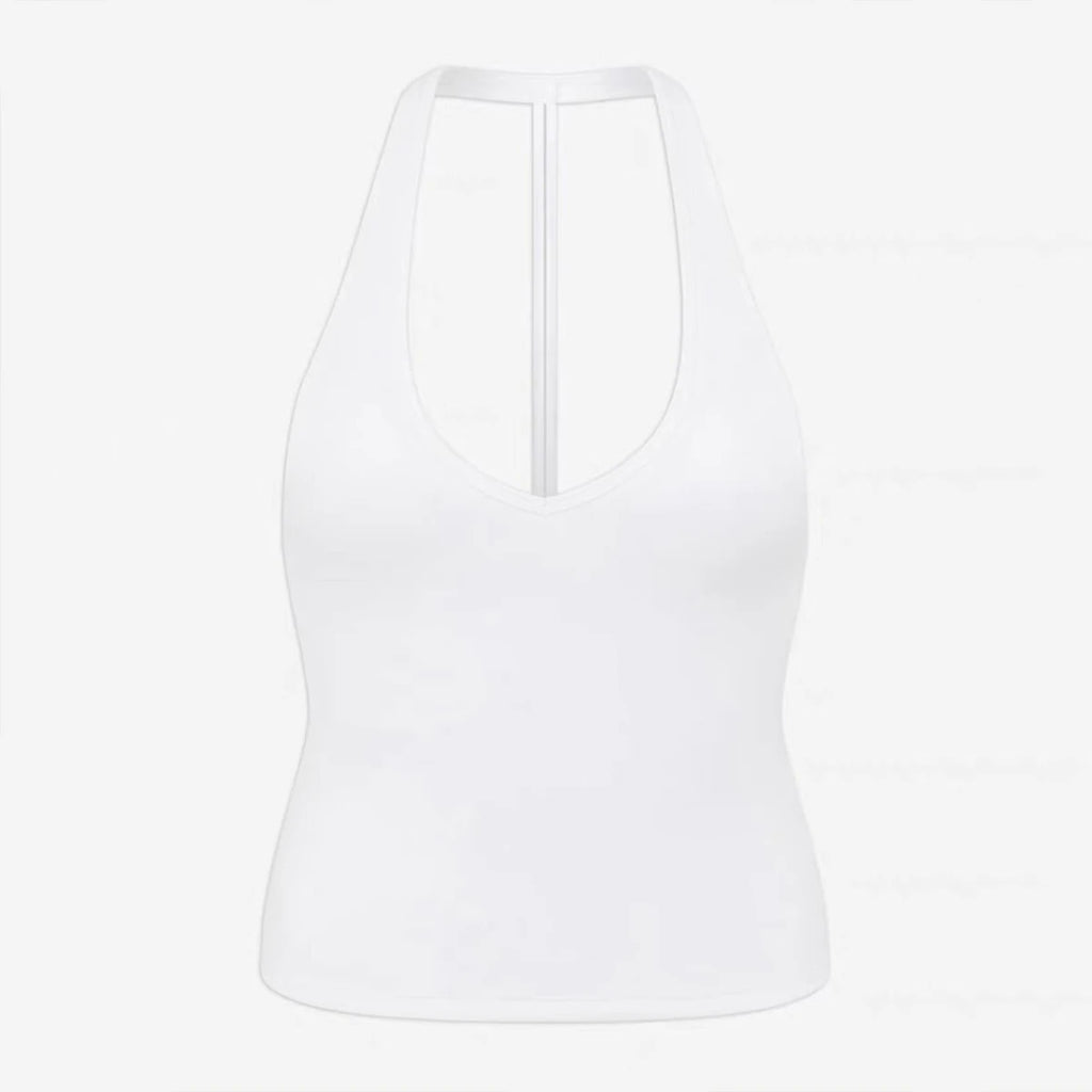 CSB backless halter neck vest & Scrunch Shorts   Gym Vest woman  Cropped Top Yoga Tank Top Self-Padded High Stretch Top