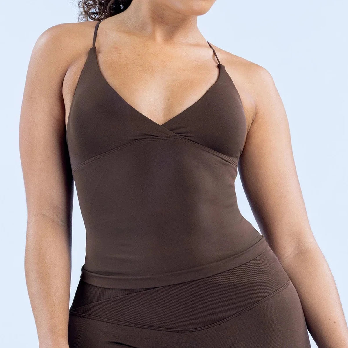Vision Twist Front Longline Top Backless Sports Tank Top Women Yoga Vest with Removable Cups Fitness Camisole Running Gym Tops
