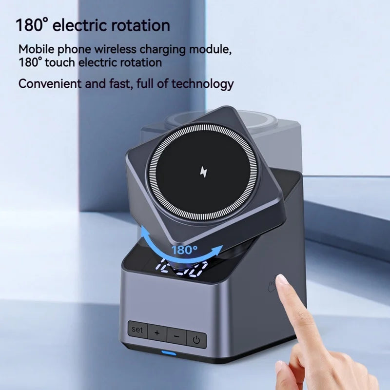 4 in 1 Magnetic Wireless Charger – 15W Rotating Charging Stand