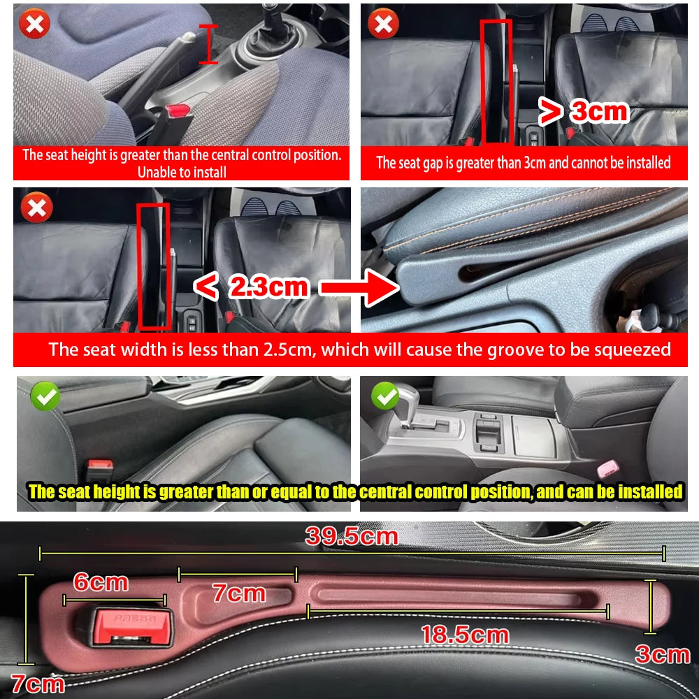 Car Seat Gap Filler – Leak Proof Phone & Wallet Holder Strip
