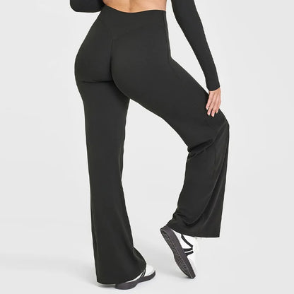 Women’s Straight-Leg Yoga Pants – Soft Mid-Waist Activewear