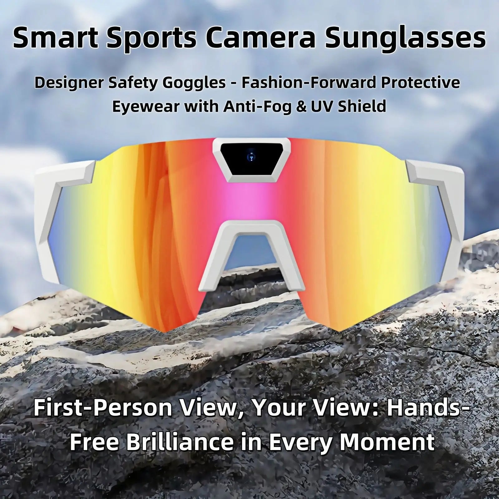 2026 AI Intelligent Glasses For Outdoor Cycling Windproof And Eye Protection Skiing Glasses High-definition Camera Photography