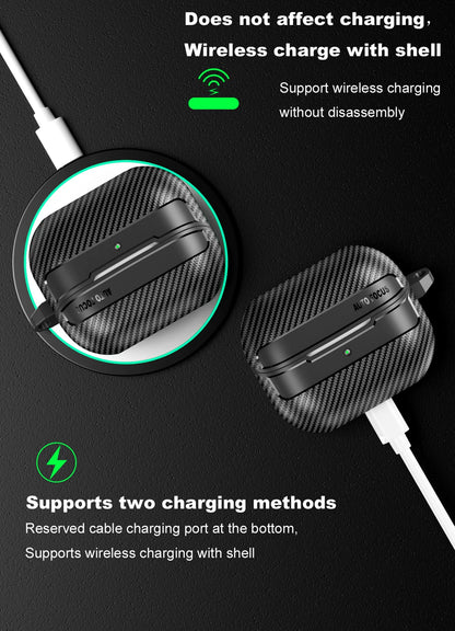 Carbon Fiber Protective Case for Samsung Galaxy Buds3 / Buds 3 Pro with Keyring