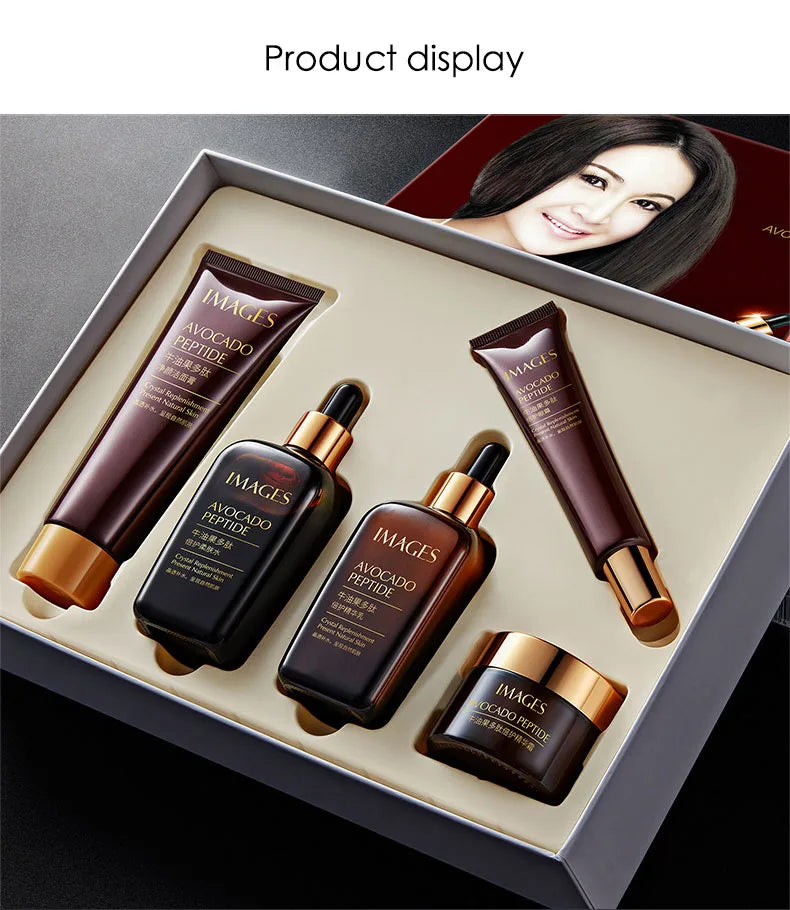 5-Piece Avocado Skincare Set – Moisturising Face Cream Serum Cleanser & Eye Care