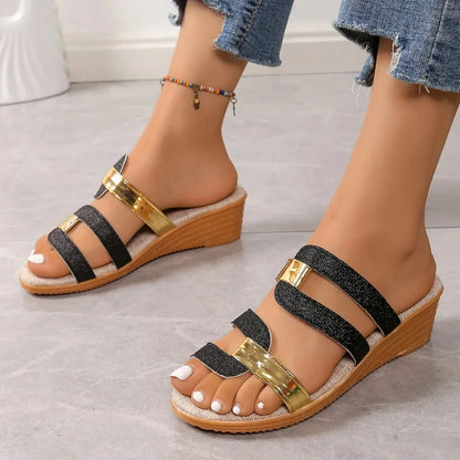 Women’s Casual Summer Sandals – Soft Leather Thick-Soled Outdoor Slides