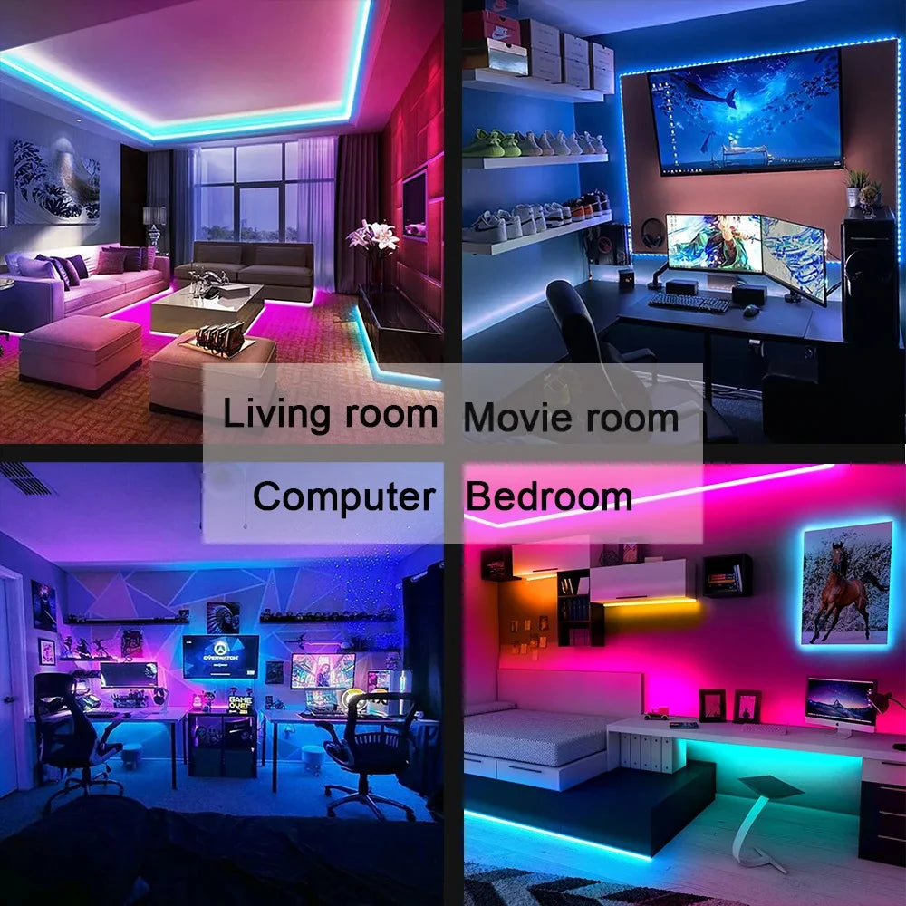 Smart Bluetooth RGB LED Strip Lights with App & Remote