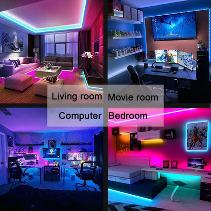 Smart Bluetooth RGB LED Strip Lights with App & Remote